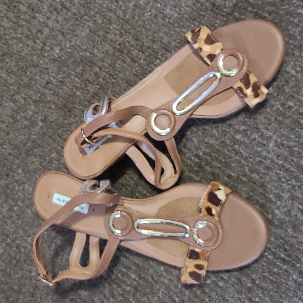 Alex Marie Cheetah Hair Wedge Sandals